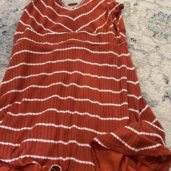 Bohemian Red Orange Striped Tank Dress - Picture 10 of 10